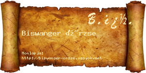 Biswanger Örzse névjegykártya